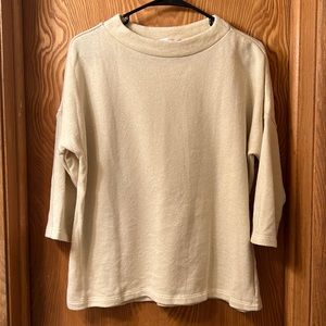 NWOT Joe Fresh Cream & Gold Sparkle Sweatshirt Size M